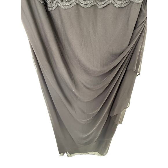 Alex Evenings Gown Women 18W Black Lace Sequin Sleeveless Black Tie Formal Event - Picture 5 of 9